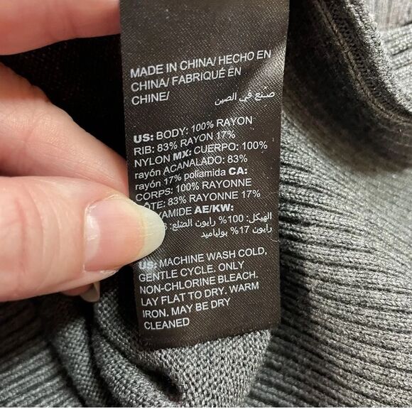 White House Black Market XS Soft Sweater: 3/4 sleeves and rhinestones on front - Picture 7 of 7